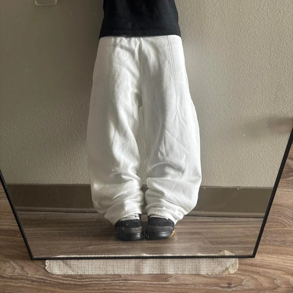 Vintage Y2K/2000s Baggy White Skater Essential Sweatpants! Fits XL